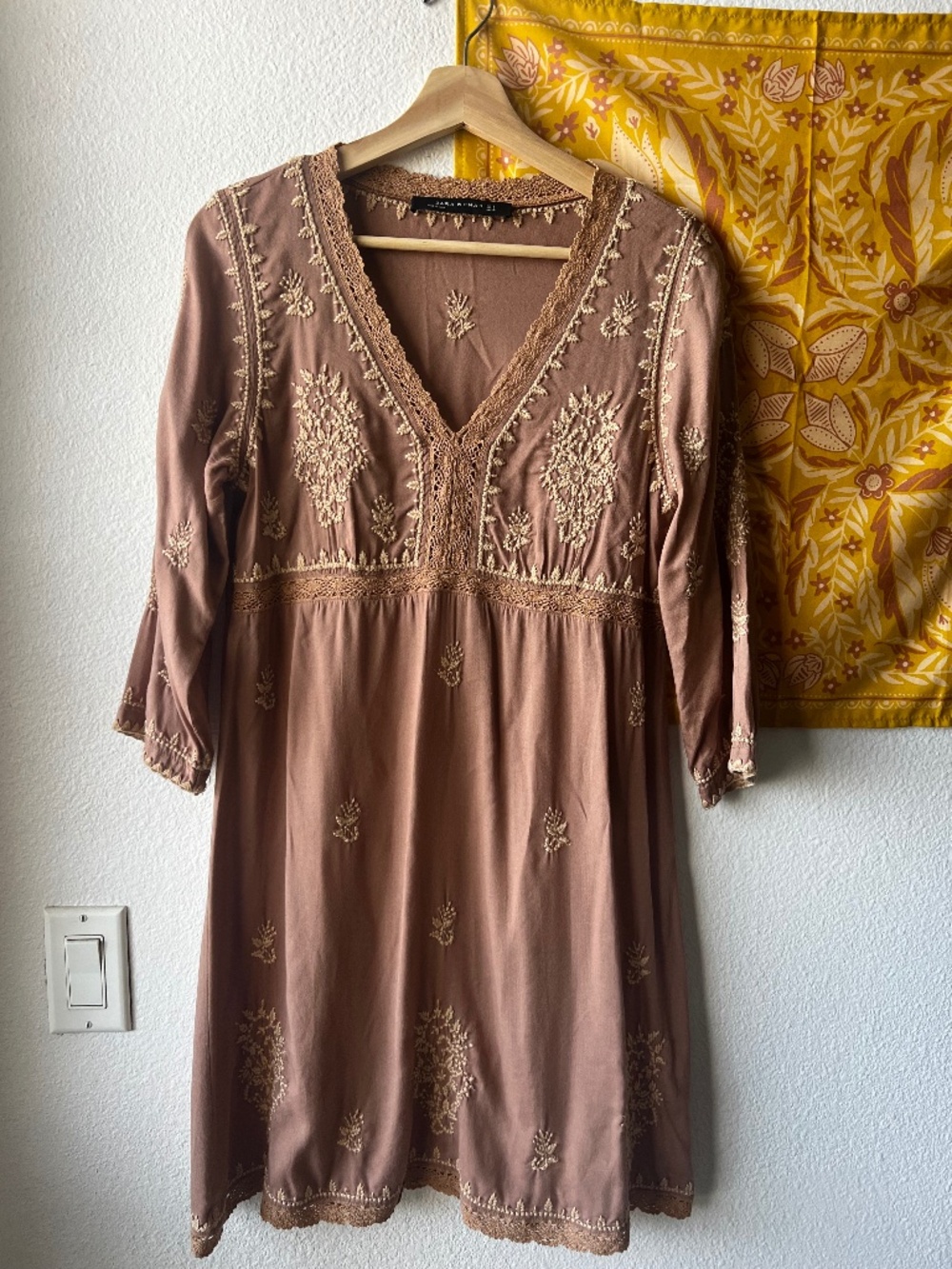 Zara Woman - Boho Embroidered Dress - Small